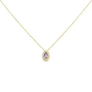 Collana Punto Luce Ametista a Goccia Stroili Oro Giallo 375% 9KT cod. 1426875 - Foto 1 di 7
