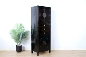 Chinesischer Schrank Hochzeitsschrank Massivholz schwarz #M-HOC-A11K - Bild 1 von 5