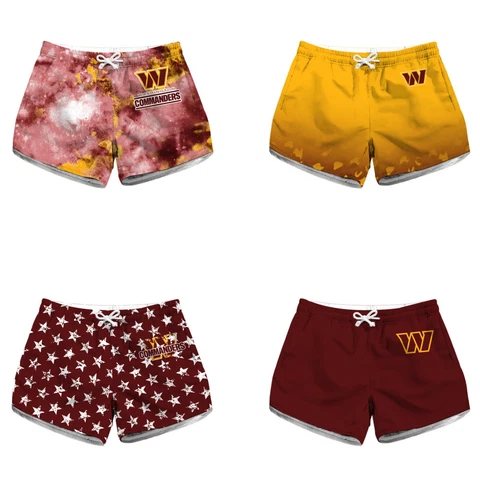 Washington Commanders Drawstring Board Shorts Sports Yoga Shorts with Pockets Cover