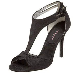 Sandalo donna Nina Unilla punta aperta nero bambino glitter taglia 8,5 - Foto 1 di 6