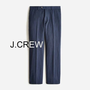 J.CREW pantaloni blu navy cotone lino tuta chino casual leggeri 30x30 30 AX271 - Foto 1 di 9