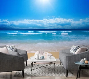 3D Blue Sea Sky 8224 Wallpaper Mural Paper Wall Print Indoor Murals CA Sinsin - Picture 1 of 11