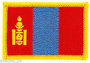 PATCH ECUSSON BRODE DRAPEAU MONGOLIE INSIGNE THERMOCOLLANT NEUF FLAG PATCHE - Bild 1 von 1
