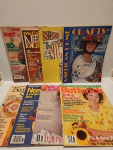 Lote de 8 revistas artesanales vintage de ganchillo para tejer costura 1976 a 1998 McCall - Imagen 1 de 18
