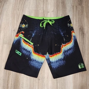 Pelagic Boardshorts Herren 38 Sonar schwarz Angeln Badehose 11" Schrittlänge 4 Tek - Bild 1 von 9