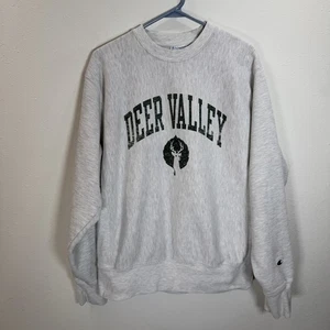 Vintage Champion Reverse Weave DEER VALLEY Utah Sweatshirt mit Rundhalsausschnitt Gr. Medium - Bild 1 von 6