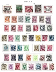 COLECCIÓN BELGA 1920-1938 COMO NUEVA Y USADA EN PÁGINA A DOBLE CARA - Imagen 1 de 2