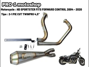 Exhaust System 2-1 XLH883 Harley-Davidson HD Sportster XL883R 2 Into 1 2004-2007 - Picture 1 of 24