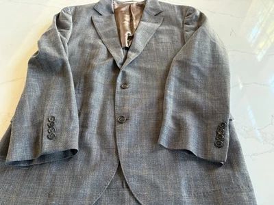 EUC $4495 Brunello Cucinelli шелк/шерсть/лен клетку спортивное пальто IT54 - US44 - Изображение 1 из 4