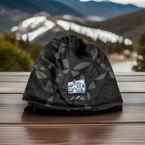 Skida Fleece Lined Black Design Beanie Hat Logo - Picture 1 of 4