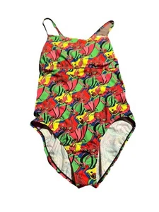 Nike WOMENS SZ XL HydraStrong Bulls Ox Printed Red One Piece Swimsuit Beach - Picture 1 of 9