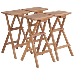 vidaXL Sgabelli da Bar Pieghevoli 4 pz in Legno Massello di Teak - Foto 1 di 8