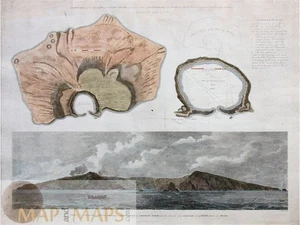 View (Sketches) of the Island of Saint Paul. Antique etching by Skelton 1796 - Picture 1 of 3