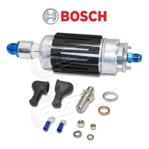 GENUINE Bosch 0580464200 200LPH Inline Fuel Pump +8AN Inlet/Outlet Fittings - Picture 1 of 5