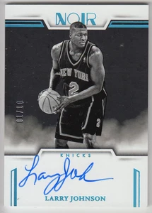 2024-25 Panini Noir Larry Johnson Black And White 10 Years Blue Auto 01/10 1/1 - Picture 1 of 2