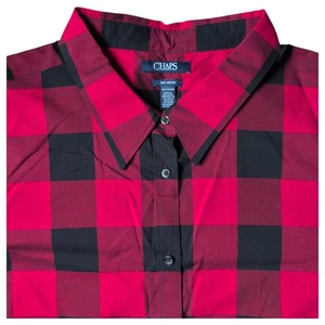 Chaps Shirt Mens 2XL Button Down Plaid No Iron Long Sleeve Buffalo Check Red - Picture 1 of 9