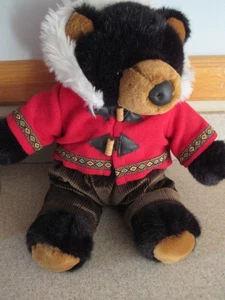 Dan Dee Collectors Choice 16 Zoll Stofftier schwarzer Teddybär Parka & Cordhose - Bild 1 von 2