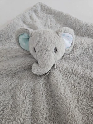 Защитное одеяло Kellytoy Gray Elephant Lovey Rattle в горошек с вкладками по краям  - Изображение 1 из 4