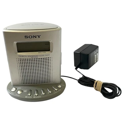 Radio Reloj Sony ICF-C713 BANDAS FM/AM PROBADA Todas las Funciones Funcionan Plateado Foto 1 de 4