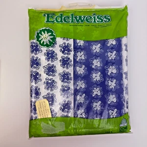 Vintage Edelweiss Dome Cotton Sheet Set Pillow Cases – Blue & White Floral BNIP - Bild 1 von 6