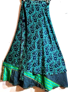 Incredible-art Vintage Silk Sari Magic Wrap Skirt Reversible Double Layer skirt - Picture 1 of 6