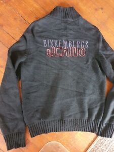 Dirk Bikkembergs Back Spell Out Full Zip Cardigan Made in Italy sz L