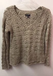 American Eagle Outfitters S Wool Open Crocheted V Neck Sweater Euc Lkn - Picture 1 of 4