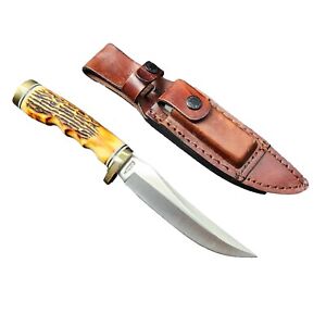 Schrade 153UH Golden Spike Uncle Henry Fixed Blade Knife & Sheath