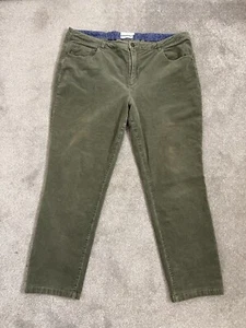 Seasalt Cornwall Lamledra Trousers Womens 22R Green Needlecord Corduroy - Picture 1 of 10