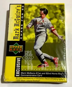 JUEGO DE 30 CARTAS MARK MCGWIRE 1998 CUBIERTA SUPERIOR PERSECUCIÓN PARA 62 SELLADO DE FÁBRICA - Imagen 1 de 1