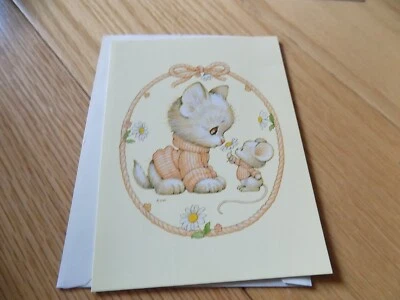 Tarjeta de felicitación en blanco para billetes de ratón gato tejido gatito Morehead BJM actual Foto 1 de 4