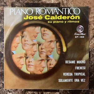 JOSE CALDERON -PIANO ROMANTICO- 1972 MEXICAN 7" EP PS RED WAX INSTRUMENTAL - Picture 1 of 4