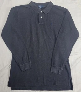 Camisa Polo Ralph Lauren Para Hombre Grande Gris Manga Larga Bordada - Imagen 1 de 7