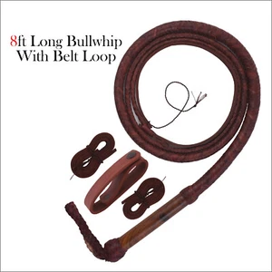 Frusta Indiana Jones pesante lunga 08 piedi 16 trecce in pelle australiana Stockwhip - Foto 1 di 3