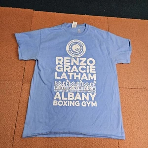 Gracie Fighter Jiu Jitsu MMA T-shirt Medium Blue Renzo Latham Albany Gym S5a - Picture 1 of 9