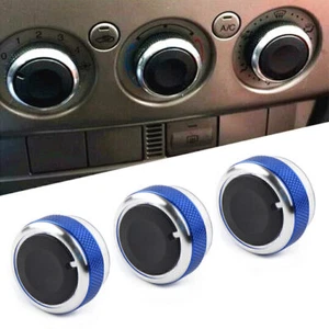 3x For Ford Focus MK2 MK3 Mondeo C/S-max Air Conditioner Switch Knob Button Blue - Picture 1 of 12