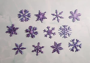 Set Of 12 - Beautifull Two Toned Purple & Blue Snowflake Ornaments 3d Printed * - Picture 1 of 11