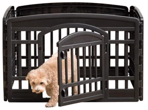 USA 24" Exercise 4-Panel Pet Playpen with Door, Dog Playpen For Puppy Small Dogs - Picture 1 of 9