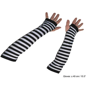 Calentador de brazos hasta el codo convicto rayas Halloween guantes de poliéster, para mujer... - Imagen 1 de 1