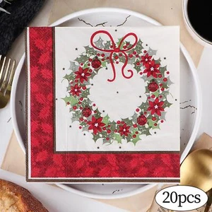 20x Napkins Christmas Napkins Disposable Decorative Dinner Napkins for Carnival - Picture 1 of 7
