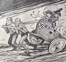 1942 Shafer WWII World War 2 Cincinnati OH Newspaper Germany Japan Italy Cartoon