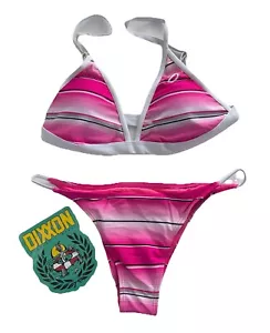 NEW Dixxon Sz M Triangle Micro Bikini Serape Swimsuit Suit Top & Bottom 2 Pc Pnk - Picture 1 of 16