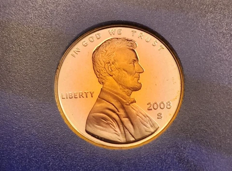 2008 S Proof Lincoln Memorial Cent - From a Proof Set - Free Shipping Cover