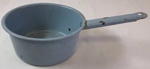 vintage 3 quart ENAMELWARE SAUCEPAN ~ speckled blue-gray - Picture 1 of 3