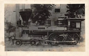 # H414 TRAIN ENGINE " WOODFORD " REAL PHOTO POSTCARD, UNKNOWN RAILROAD - Picture 1 of 2