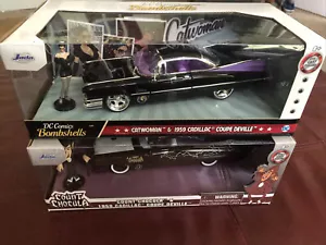 JADA DIECAST COUNT CHOCULA & CATWOMAN con ENTRAMBI 1959 Cadillac Coupe Deville's - Foto 1 di 10