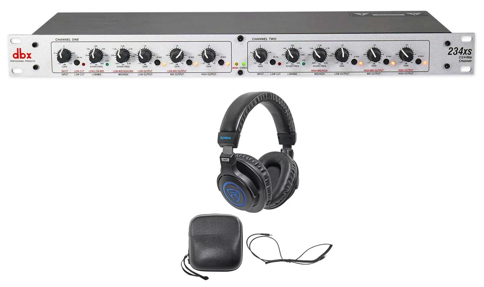 DBX 234XS Rack Mount Stereo 2/3/4-Way Crossover Sound Processor+DJ Headphones - Image 1 of 4