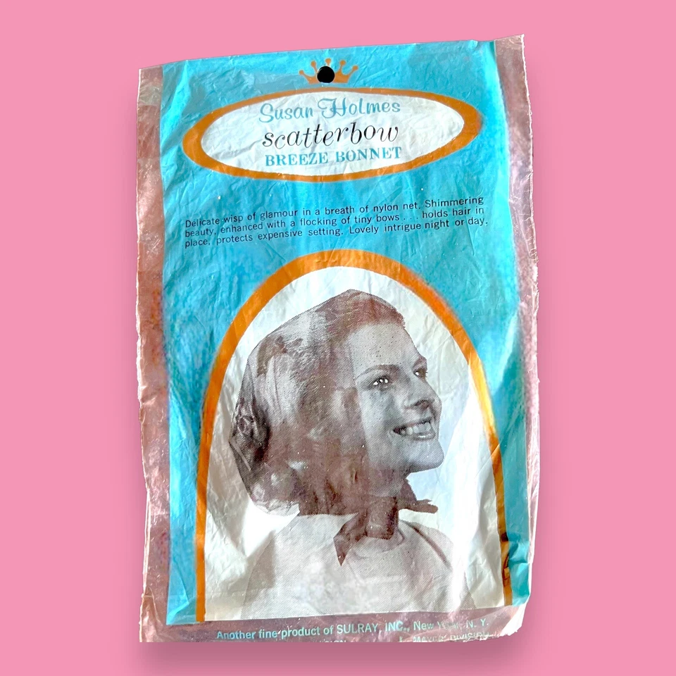 Gorro de arco disperso Susan Holmes de los años 50 nuevo de colección red de pelo brisa rosa azul moño Foto 1 de 3