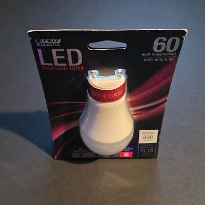 New Feit Electric 60W 800Lumens GU24 Dimmable LED Bulb Warm White 3000K - Image 1 of 4