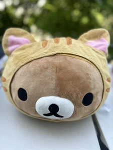 Rilakkuma Cuscino Testa Calico Gattino Faccia di Gatto Costume Peluche Lovey - Foto 1 di 4